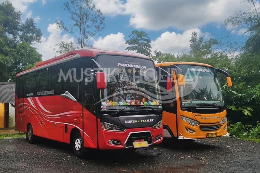 Solusi Transportasi Ganda: Sewa 2 Unit Medium Bus Mustika Holiday ke Cikeas, Bogor